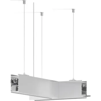 Ledshopik Svítidlo SERPENT tvar T90 | závěsné | svit dolů | stříbrné | mléčný difuzor | 4000K | DALI