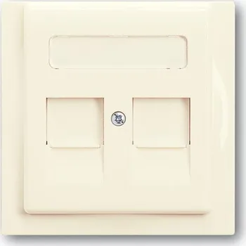 Elektrická zásuvka ABB 2CKA001753A0081 Kryt zásuvky komunikační, s krycími clonkami (pro 2 zásuvky), slonová kost