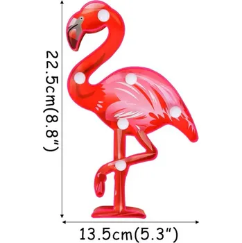 Samolepící dekorace LED lampa, noční světlo - Plameňák (2 varianty) Varianta: B světle růžová