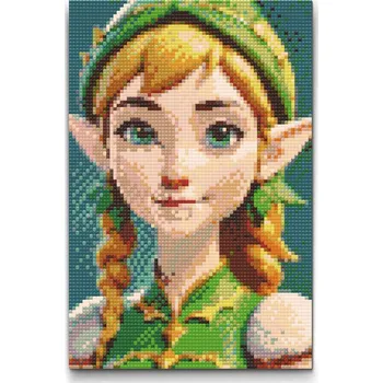 Diamantové malování Diamantové malování - Elfí slečna Velikost: 20x30cm, Rámování: Pouze srolované plátno, Diamanty: Čtvercové