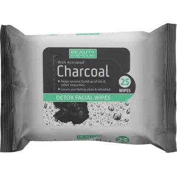 Beauty Formulas Detoxikační odličovací ubrousky s aktivním uhlím, 25ks