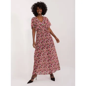 Dámské šaty Černo-růžové dámské letní květované šaty (9656) odstíny růžové uni velikost