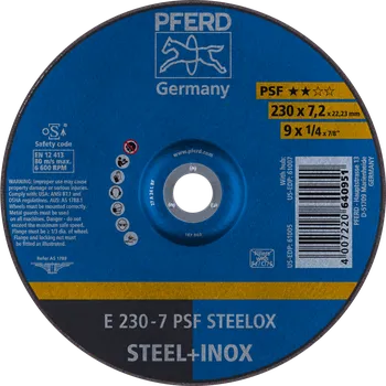 Brusný kotouč Pferd 62023640 | Brusný kotouč 230 x 7,2 x 22,23 mm, PSF STEELOX