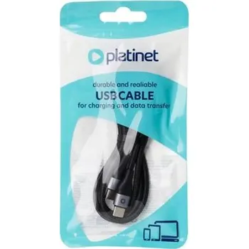 Datový kabel Platinet Nabíjecí Kabel USB-C - USB-C 3A, 60W, 1m, černý oplet PSCCC120B