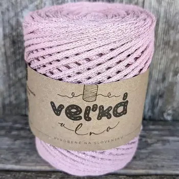 Příze Velká vlna Špagát 3mm Růženín s lurexem (Špagátová příze 3mm Trblietavý růženín )