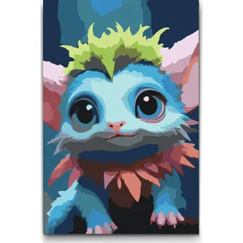 Malování podle čísel - Roztomilá příšerka z bájného lesa 2 Velikost: 20x30cm, Rámování: Pouze srolované plátno