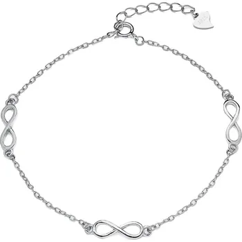 Náramek 4U Stříbrný náramek se symboly nekonečno