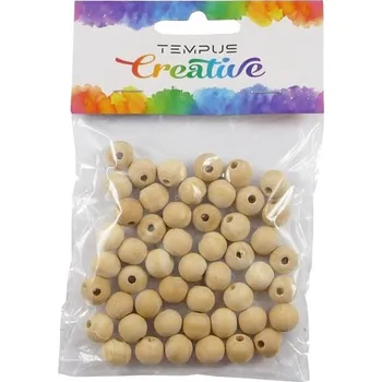 Výtvárné potřeby Korálky dřevo 12mm natural 50ks