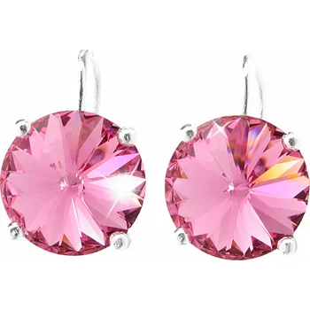 Náušnice JSB bijoux s.r.o. Stříbrné náušnice klapky se samostatnou rivoli Swarovski Rose (Stříbro 925/1000)