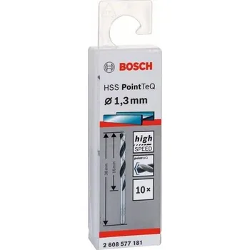Vrták Vrták do kovu Bosch HSS PointTeQ Twist Speed, pr. 1.3 x 16 / 38 mm, 10ks (2608577181)
