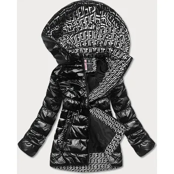 Černá dámská bunda s ozdobnou podšívkou (XW709X) odstíny černé XXL (44)