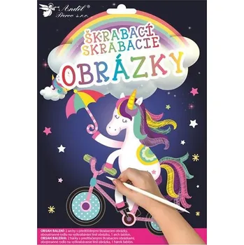 Vyškrabávací obrázky - Jednorožec 16,5 x 21 cm (2 ks)