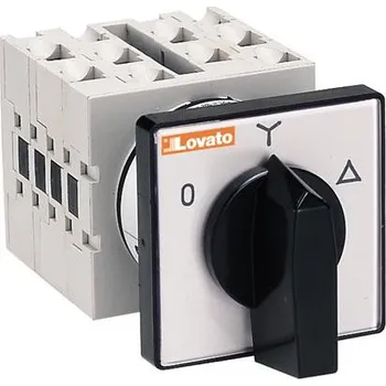 vypínač LOVATO Electric GX3226U vačkový spínač GX: 32A/3P, reverzační přepínač 1-0-2 s návratem do nuly, úhel 30°, čelní montáž