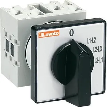 vypínač LOVATO Electric GX1667U vačkový spínač GX: 16A/, přepínač voltmetru 0-L1L2-L2L3-L3L1, úhel 45°, čelní montáž