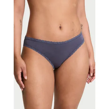 Kalhotky Victoria's Secret dámské kalhotky s krajkou Lace Bikini šedé M