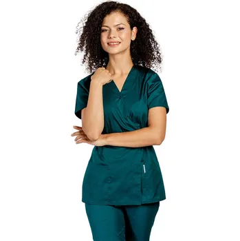Zdravotnický oděv Zelená zdravotnická halenka - pásek - dámská| drinuniforma.cz