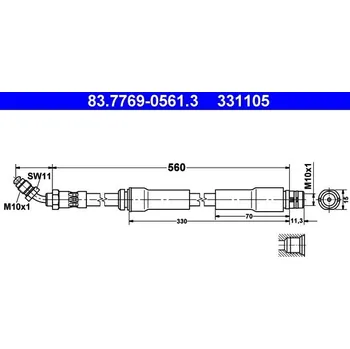 Brzdová hadice Brzdová hadice ATE 83.7769-0561.3