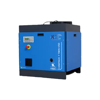Kompresor Šroubový kompresor KTC COMPACK TWIN VSD 7, Tlaková verze - max. tlak 8 Bar (250 l/min), Tlaková nádoba bez nádoby, Sušička vzduchu - kondenzační bez sušičky