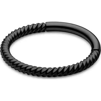 Piercing 10mm černý piercing segment stáčený kroužek z chirurgické oceli - Otsu