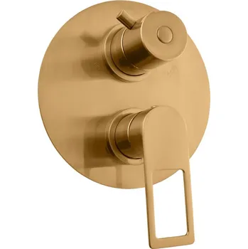 Vodovodní baterie Nil Vodovodní baterie vanová/sprchová 3-cestná vestavěná s přepínačem, zlatá kartáčovaná NL287.3ZK