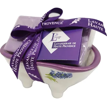 Mýdlo Lavanderaie de Haute Provence Levandule Tuhé mýdlo s odkládací vaničkou