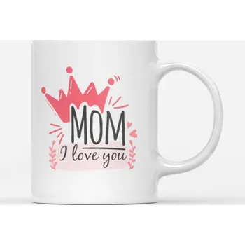 Hrnek Mom I Love You - Růžová