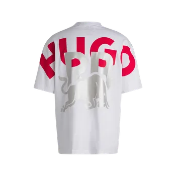 Pánské tričko Volnočasové tričko HUGO - Visa Cash App RB bílé oversize L