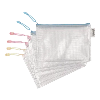 Set školních potřeb djois obálka se zipem, A5, PVC, mix pastelových barev, 6 ks