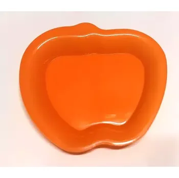 Talíř Toro Talířek, 4 ks, tvar jablko, oranžový plast 263609or