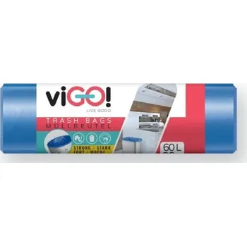 Pytle na odpadky Sáčky do koše 60 l HDPE 67 x 58 cm 28 ks role QDOMA - VIGO 9my karton 30 rolí