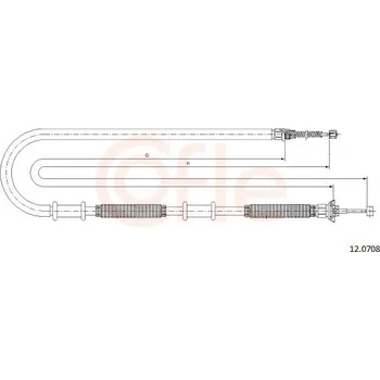Lanko parkovací brzdy Tažné lanko, parkovací brzda COFLE 12.0708