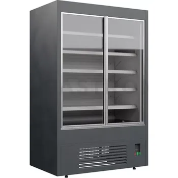 Chladicí přístěnná vitrína vhodná do prodejen a supermarketů, křídlové dveře | JUKA, Varna 130/60 DUZ mini