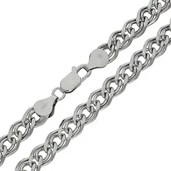 Náramek Goldstore Stříbrný náramek rhodiovaný dvojpancr Váha: 13.67 g, Délka: 22 cm