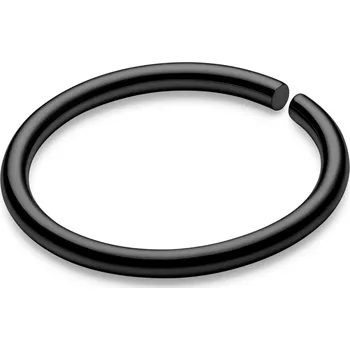 Piercing 10mm černý piercing jednoduchý kroužek z chirurgické oceli - Seizmont