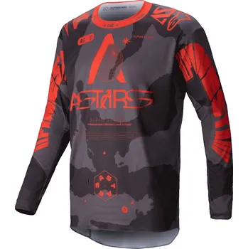 Moto dres Motokrosový dres Alpinestars Racer Hollow šedá camo-fluo oranžový M