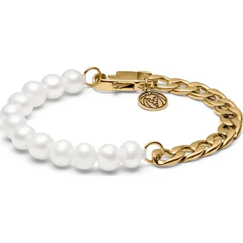 Náramek Chad Amager řetízkový náramek zlaté barvy s perličkami - Lucleon