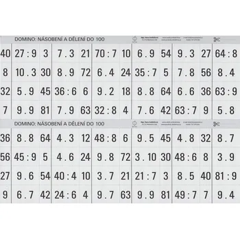 Domino Domino - Násobení a dělení do 100 Škola hrou