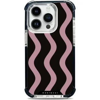 Pouzdro na mobilní telefon Odolný obal Mobiwear MagSafe Elite Bumper - Apple iPhone 14 Pro - DA54D Fialové vlnky (Odolný kryt, pouzdro, obal Mobiwear Elite Bumper na mobil Apple iPhone 14 Pro - DA54D Fialové vlnky, materiál Plast + TPU silikon + kov - zesílená ochrana telefonu,)