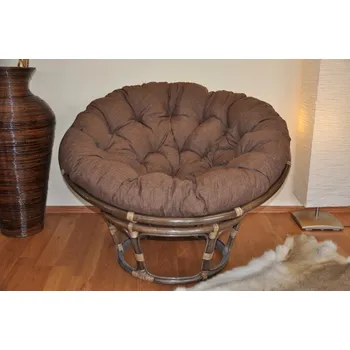 Papasan Ratanový papasan 110 cm hnědý polstr hnědý melír