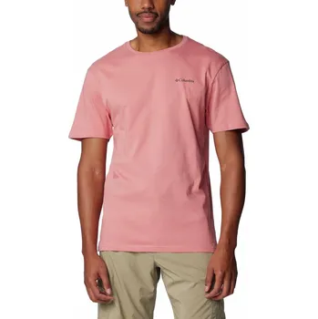 Pánská móda Columbia North Cascades™ Short Sleeve Tee M 1834041629 - pink agave/csc box logo S