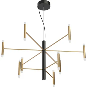 Linea Light 9753 Perla_P9, černo-zlatý moderní lustr, 40W LED 3000K DALI, 87x100cm