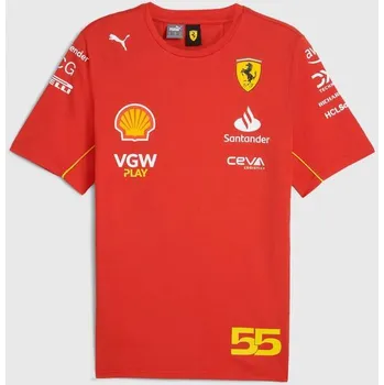 Pánské tričko Týmové tričko Carlos Sainz - Scuderia Ferrari F1 2024 červené L