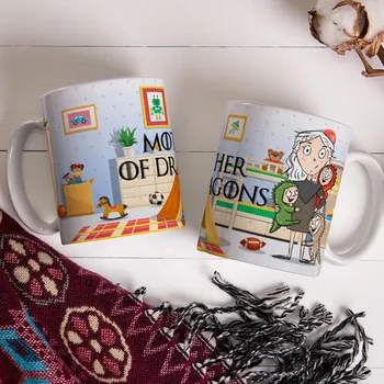 Hrnek Mother of Dragons - Žlutá