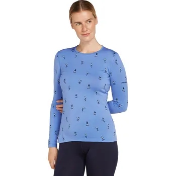 Dámské oblečení Dámské merino tričko s dlouhým rukávem ICEBREAKER Wmns 200 Oasis LS Crewe Ski Day, Baja/Aop velikost: S