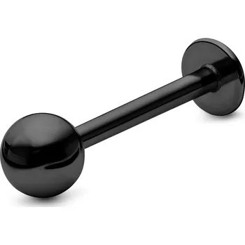 Piercing 8mm černý piercing labret s kuličkou z chirurgické oceli - Seizmont
