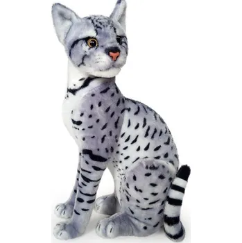plyšák Plyšová sedící kočka leopardí šedá