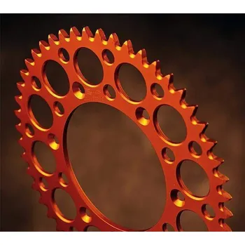 Řetězová sada pro motocykl RENTHAL Zadní kolečko (rozeta) ULTRALIGHT 899 51 hliníková, barva oranžová KTM/HUSQVARNA/HUSABERG (JTA897.50) (89950)