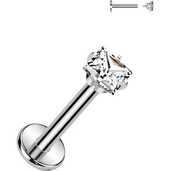 Šperk Šperky4U Piercing do brady - labreta titan čtverec - TIT1348-1206