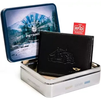 Peněženka Peterson Pánská peněženka v dárkové krabici - Náklaďák PTN 304T BLACK RFID