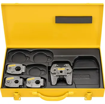 Krimpovací kleště Rems lisovací kroužky Mini V 15+18+22, kleště Mini Z8, S sada 574612 kufr, na měď (Rems 574612 sada lisovacích kroužku Mini V 15+18+22 s kleštěmi Z8 pro malé lisy Rems Mini-Press)